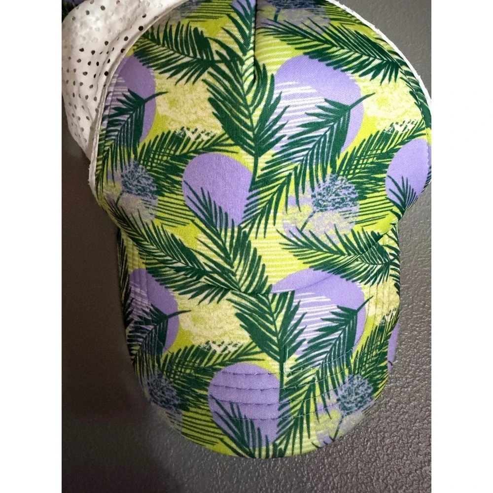 Banana Boat UPF 50+ UV Protection Tropical Mesh Trucker‎ Hat EUC Green Purple